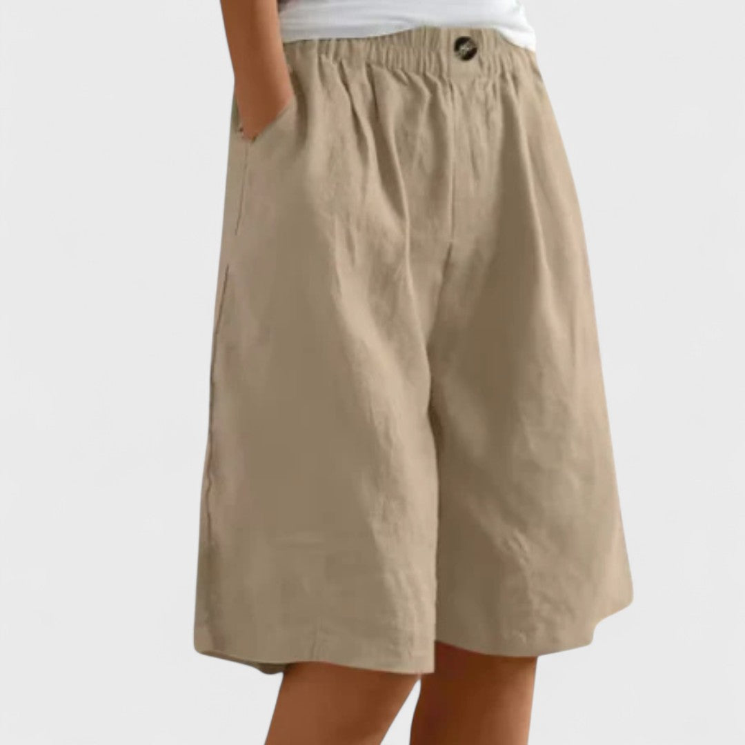 Katy | Elegant Shorts Khaki