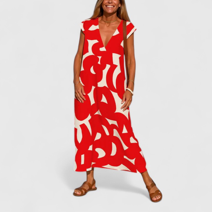 Lysandra | Sophisticated Maxi Dress Red
