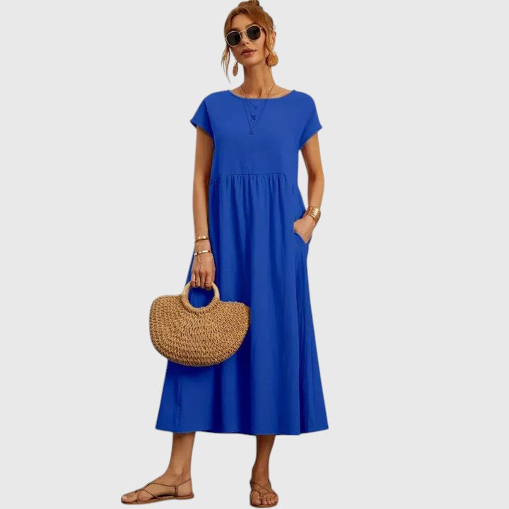 Fenella | Comfortable Midi Dress Blue