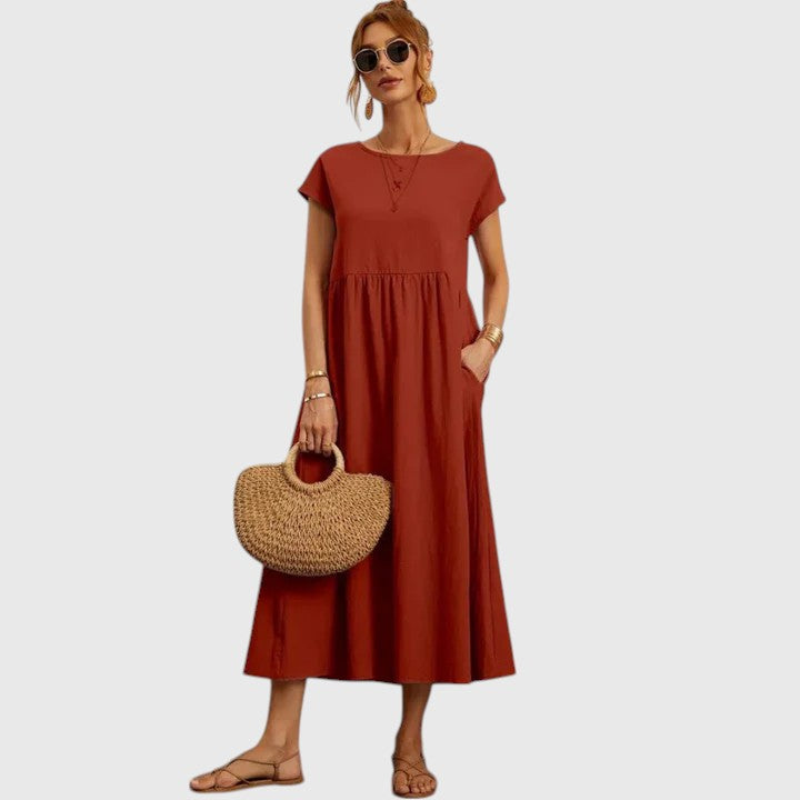 Fenella | Comfortable Midi Dress Rusty