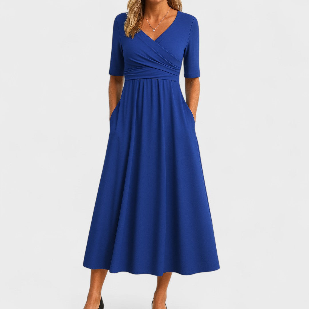 Phoebe | Elegant Midi Dress Blue