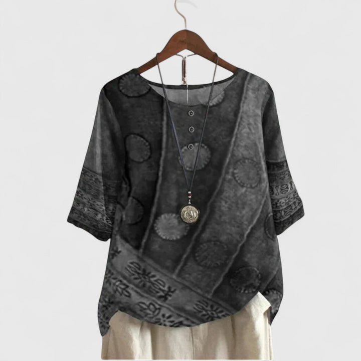Auralie | Elegant Boho Top Gray