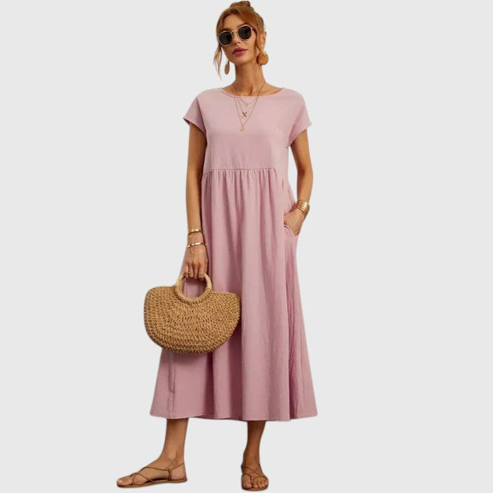 Fenella | Comfortable Midi Dress Rose