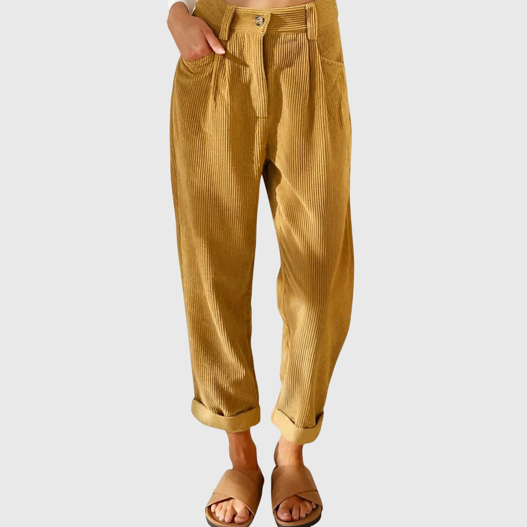 Jana - Modern Cord Pants Yellow