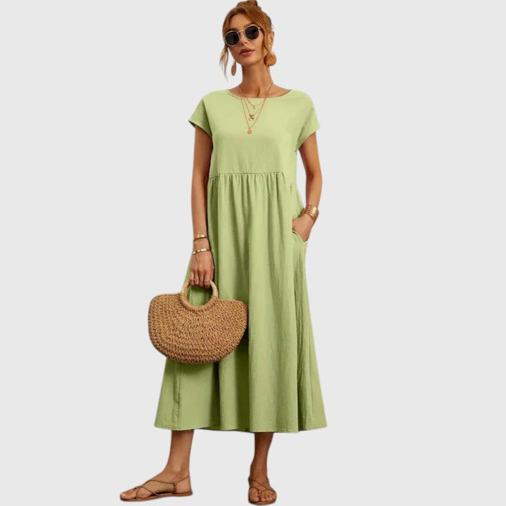 Fenella | Comfortable Midi Dress Light Green