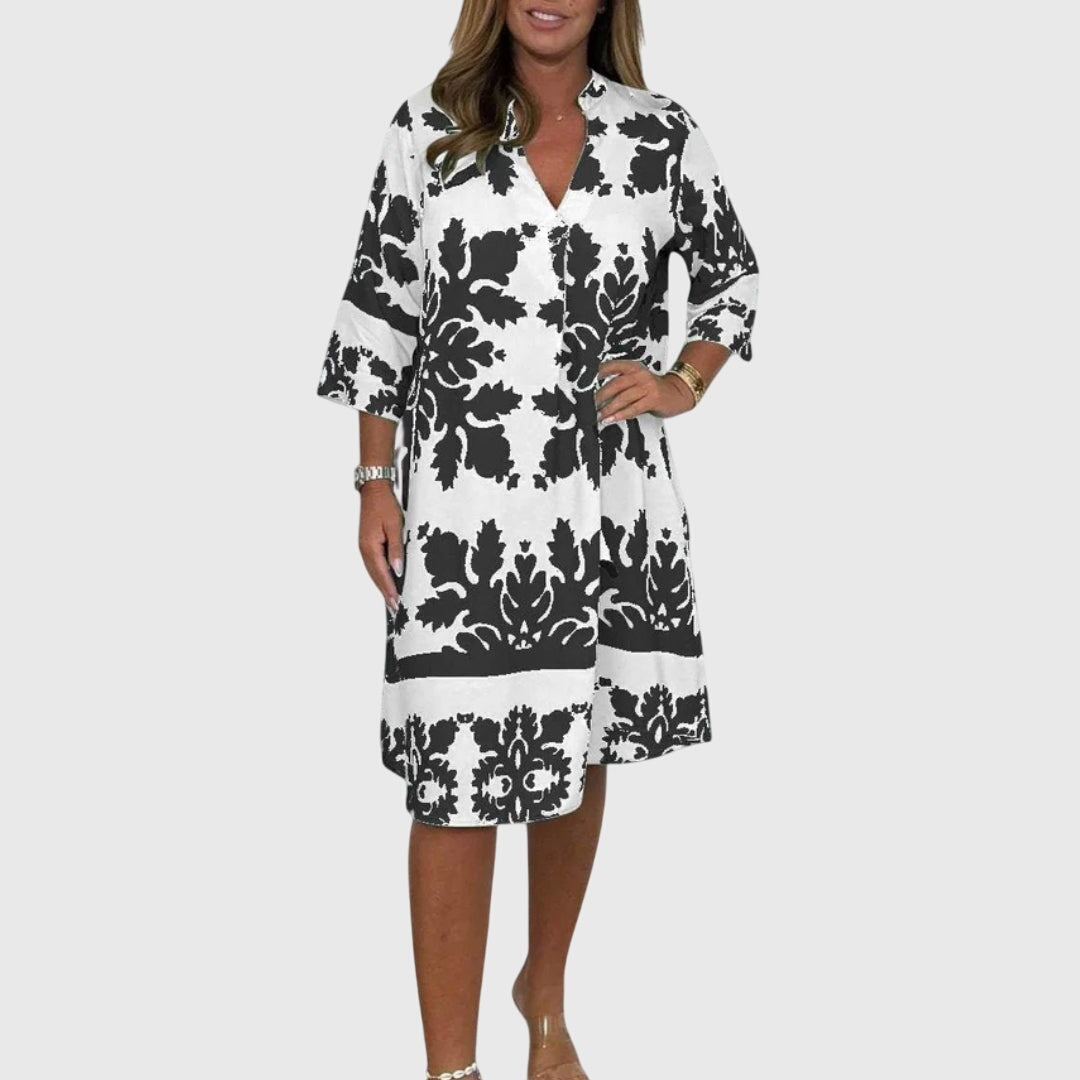 Daisy | Elegant Spring Dress White Black