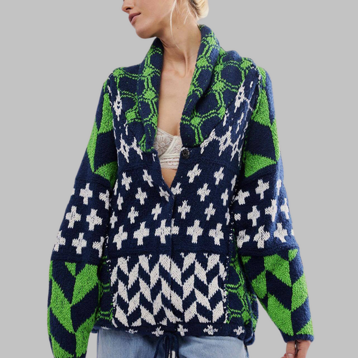 Evangelia | Elegant Cardigan Green One Size
