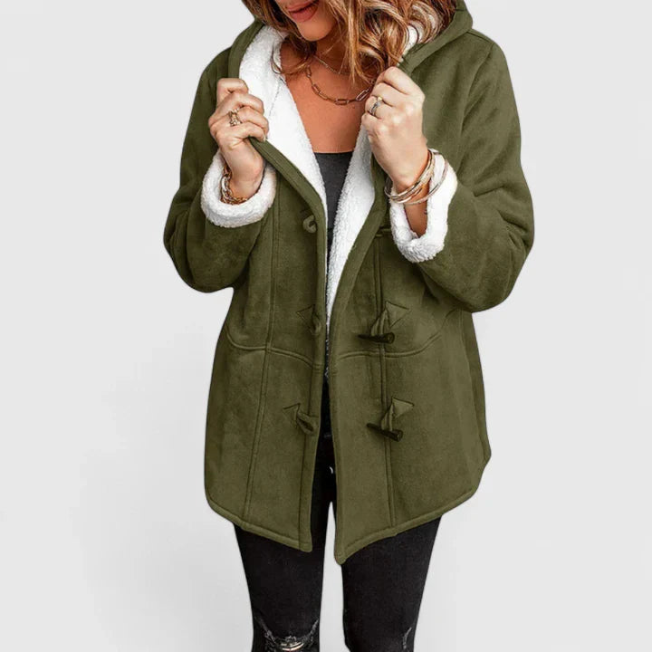 Ziah | Comfortable Coat Army Green