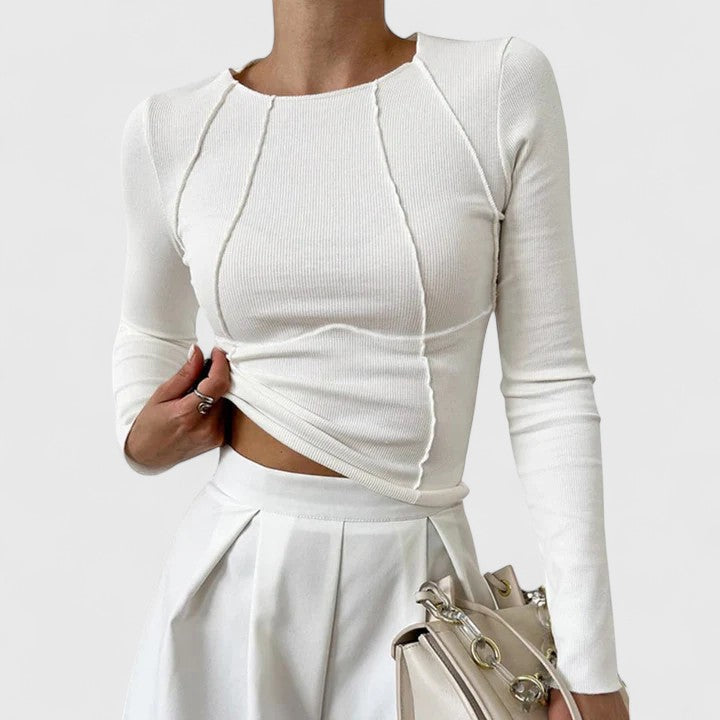 Rozminda | Comfortable Long Sleeve Top White