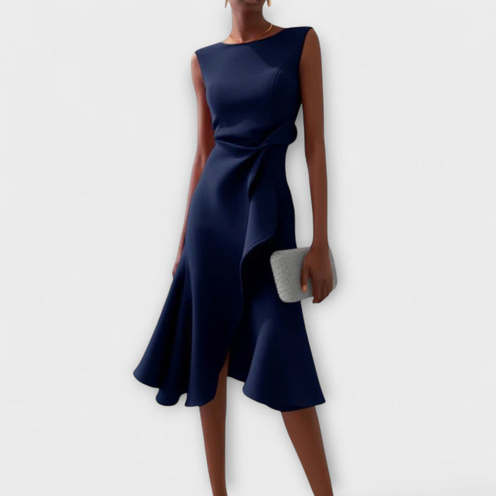 Darlene | Sophisticated Midi Dress Navy Blue