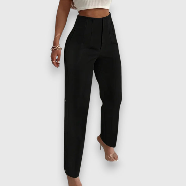 Verena – High-Waisted Trousers Black