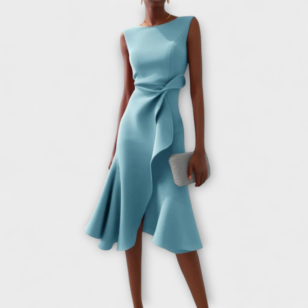 Darlene | Sophisticated Midi Dress Light Blue