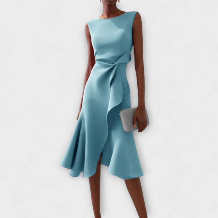Darlene | Sophisticated Midi Dress Light Blue