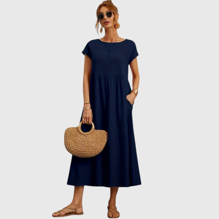 Fenella | Comfortable Midi Dress Dark Blue