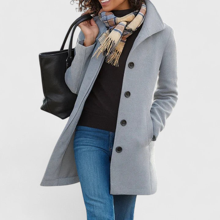 Scarlethia | Sophisticated Coat Light Gray