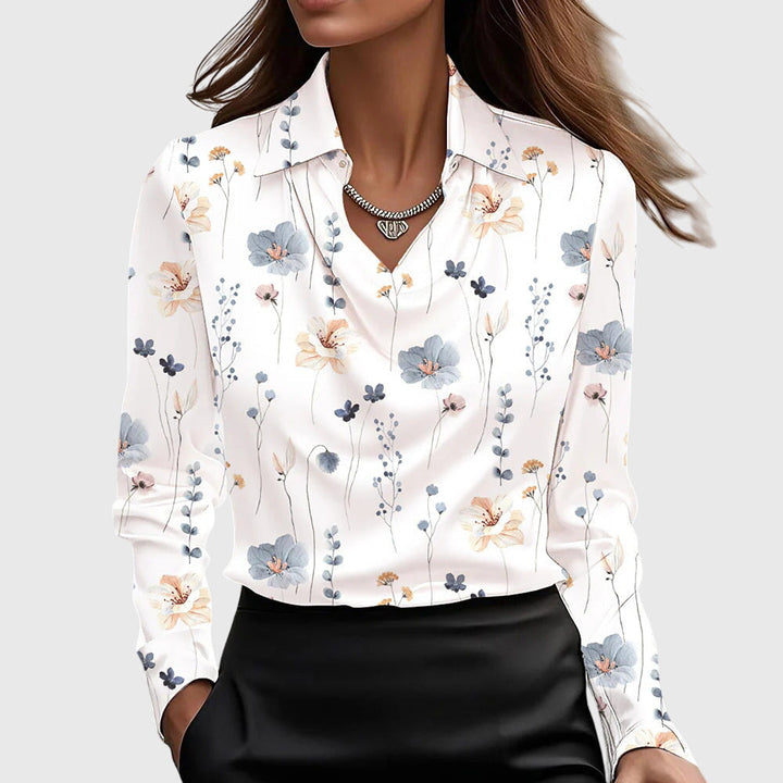 Brooklyn™ | Elegant Blouse White Floral