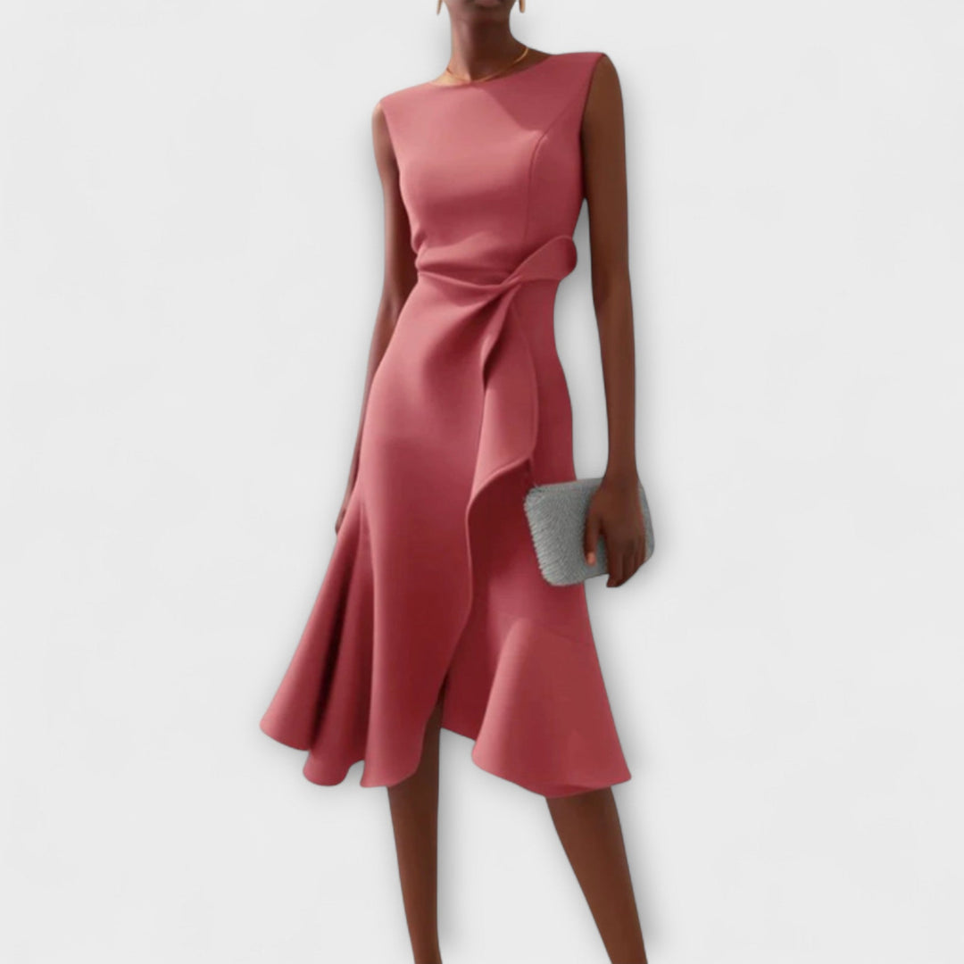 Darlene | Sophisticated Midi Dress Pink