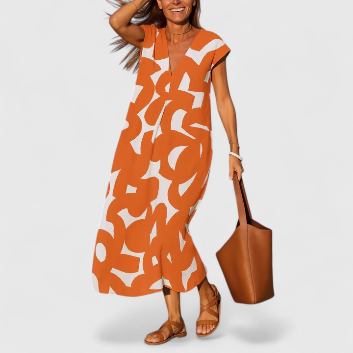Lysandra | Sophisticated Maxi Dress Orange