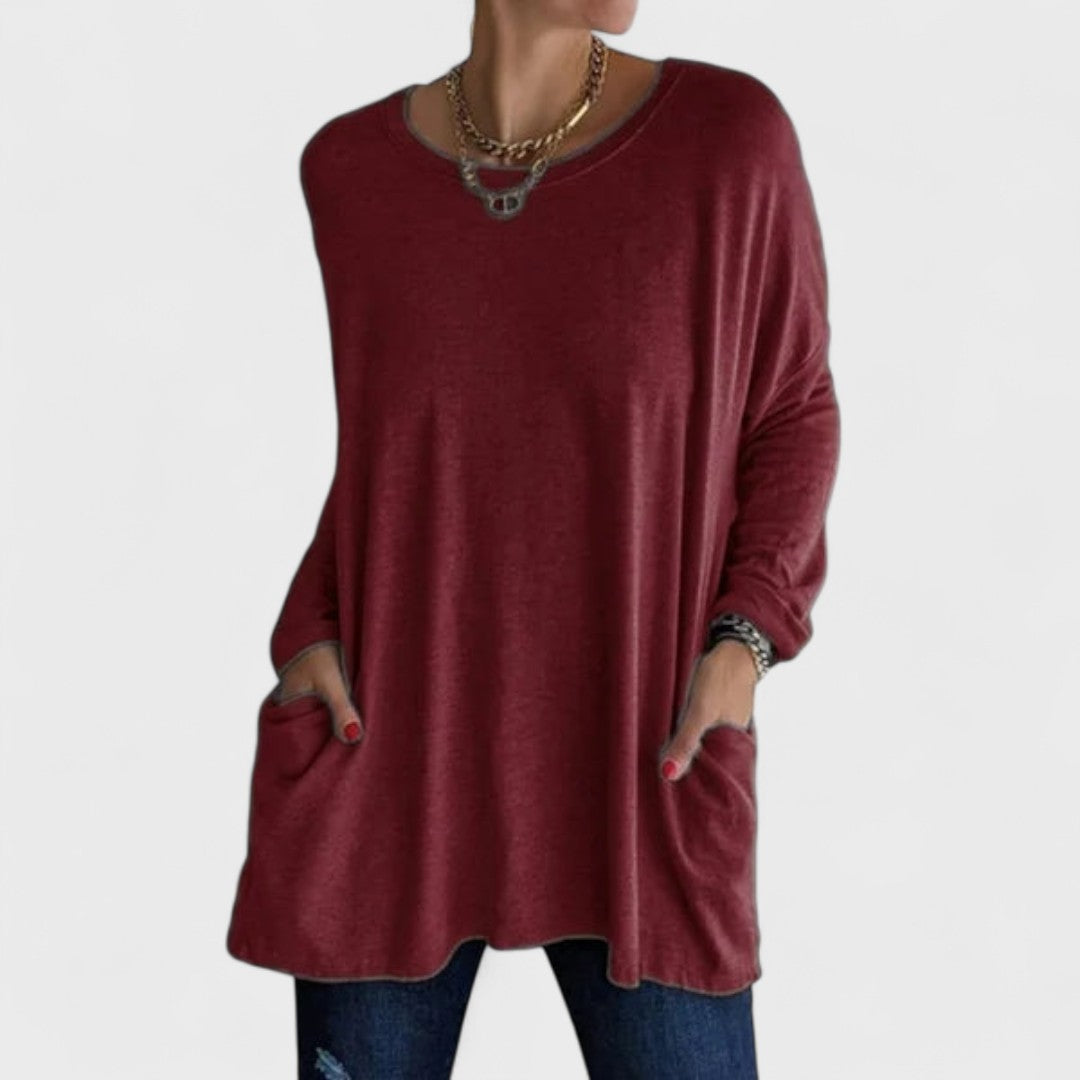Emmarie | Comfortable Top Dark Red