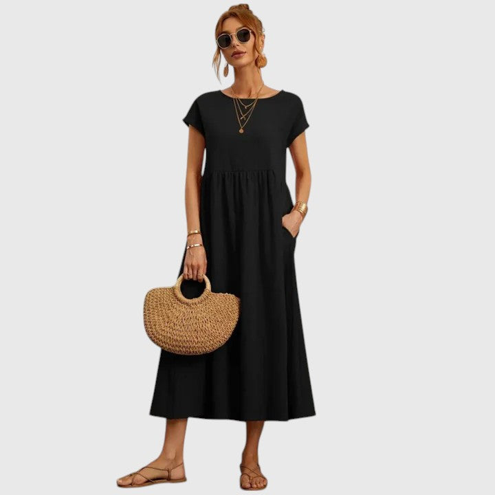 Fenella | Comfortable Midi Dress Black
