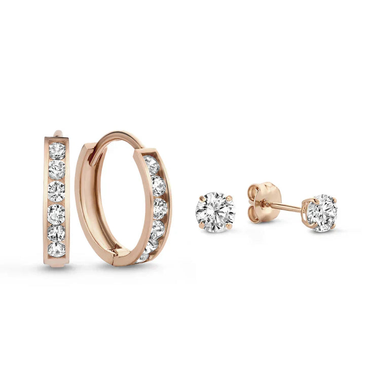 Syrenellee | Earrings Set 14k Gold Rose Gold