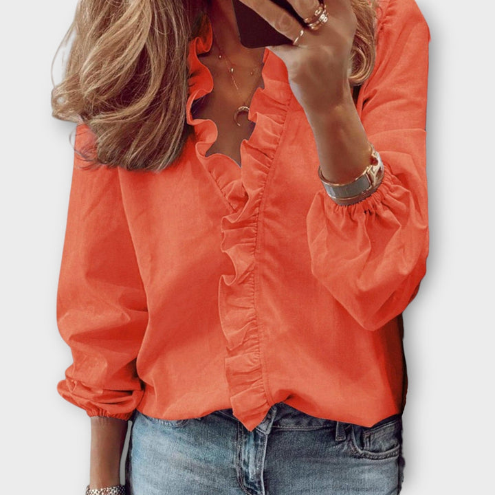 Isadora | Elegant Summer Blouse Orange