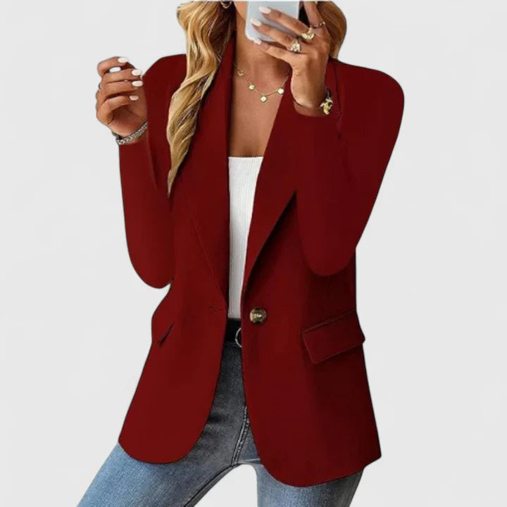 Katerynnae | Elegant Blazer Wine Red
