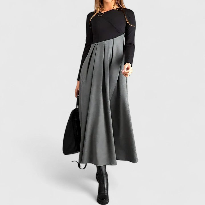 Revaline | Elegant Dress Black Gray