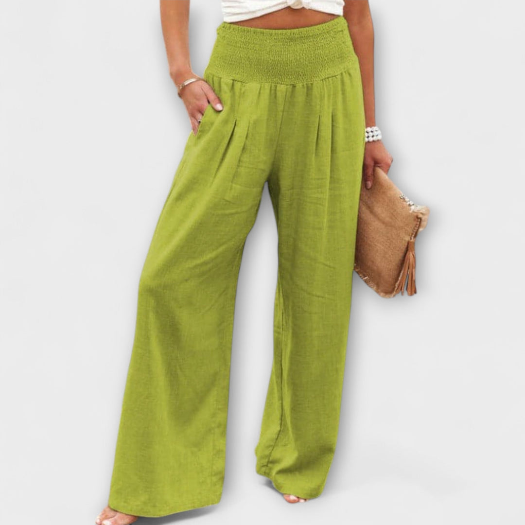 Thearya - Casual Wide Pants Light Green
