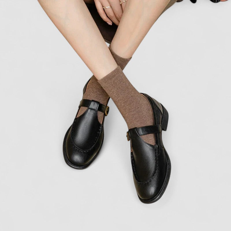Zhelynne | Orthopedic Square-Toe Mary Jane Shoes Black
