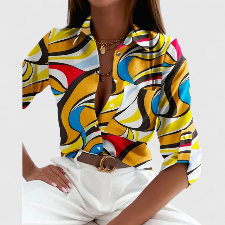 Lisette | Elegant Long Sleeve Blouse Multi
