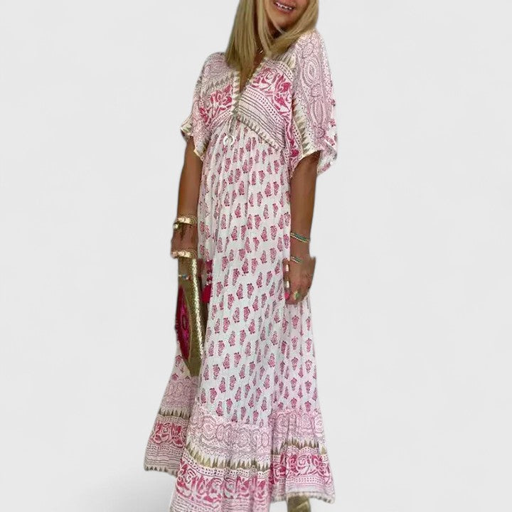 Lyrianna | Comfortable Maxi Dress Pink