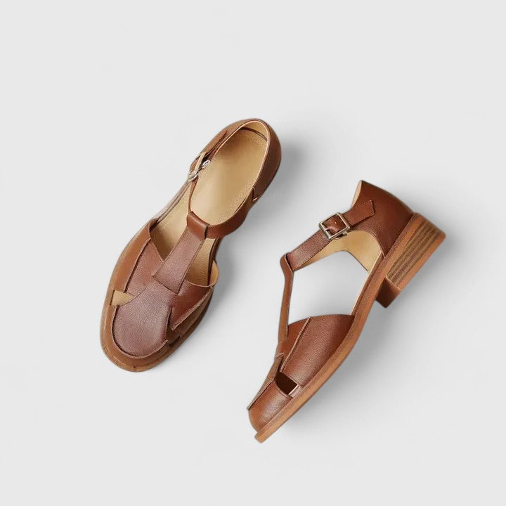 Thalina | Elegant Mary Jane Sandals Brown