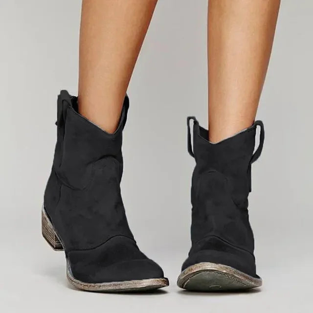 Camellia | Stylish Cowboy Boots Black