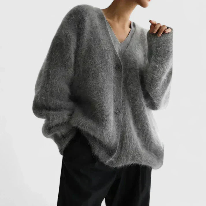 Lucerinna | Comfortable Cardigan Dark Gray