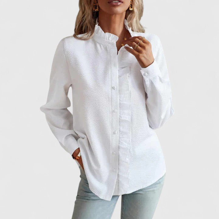 Yasmine | Sophisticated Long Sleeve Blouse White
