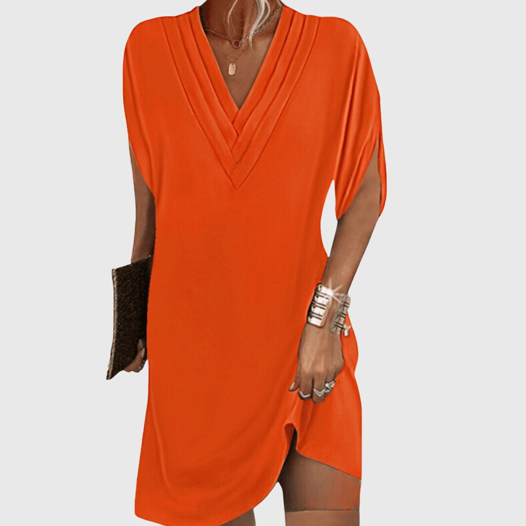 Anita | Elegant Tummy-Hiding Dress Orange