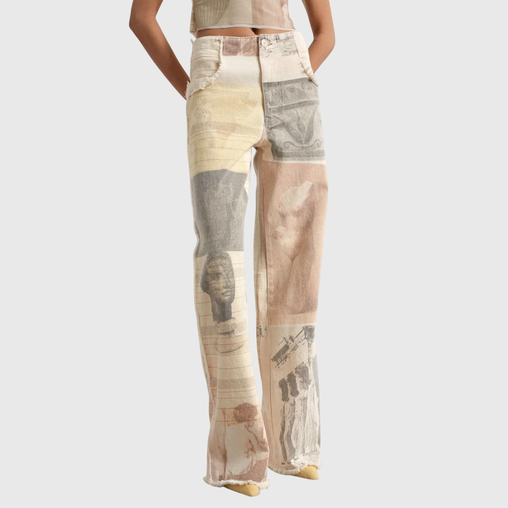 Alma - Wide Jeans Beige