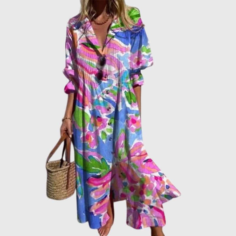 Zariah | Elegant Bohemian Dress Pink