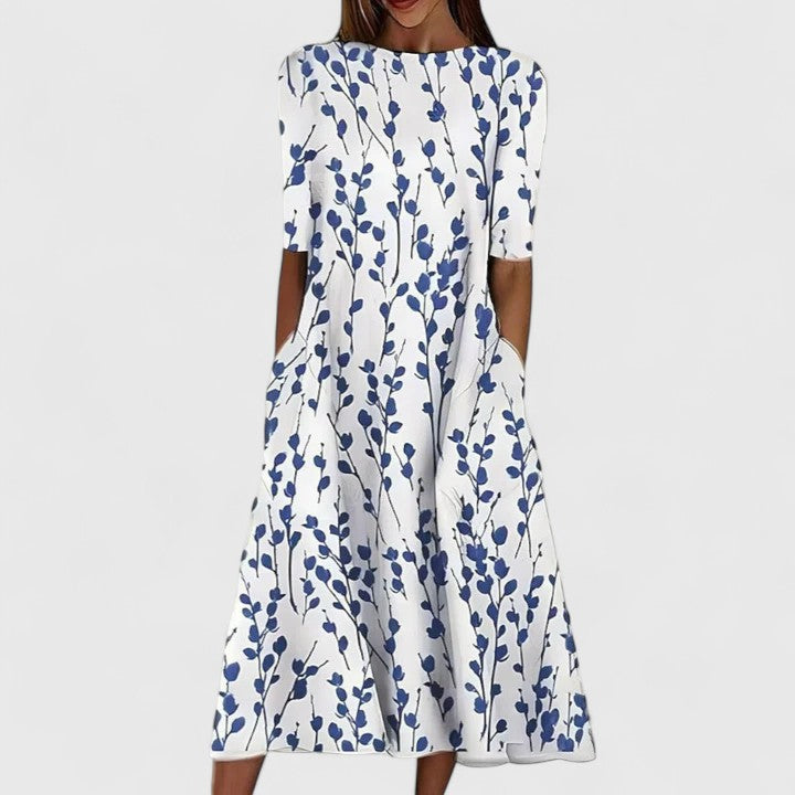 Sarah | Elegant Midi Dress Blue