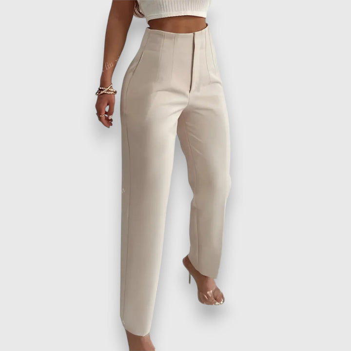 Verena – High-Waisted Trousers Beige