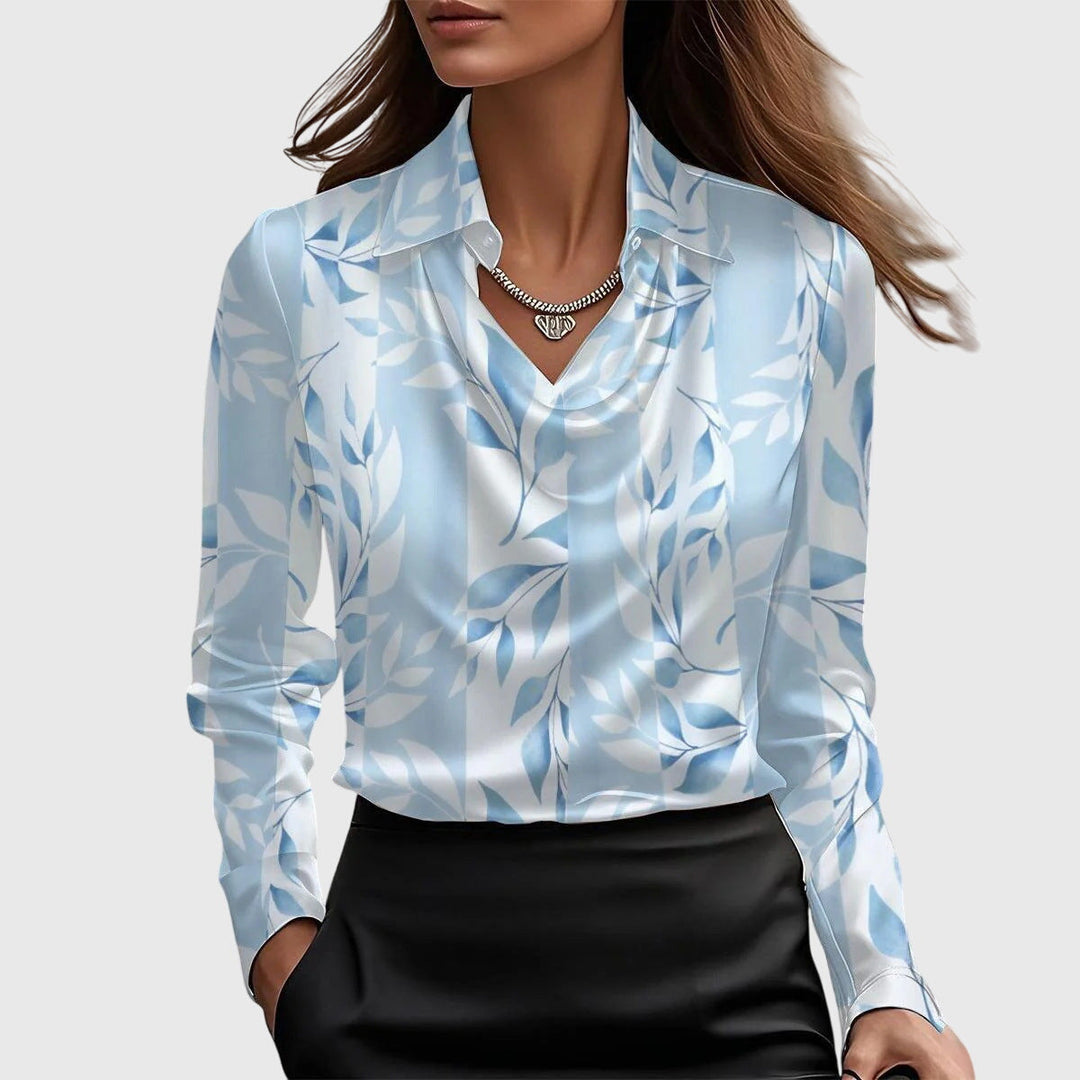 Brooklyn™ | Elegant Blouse Light Blue Floral
