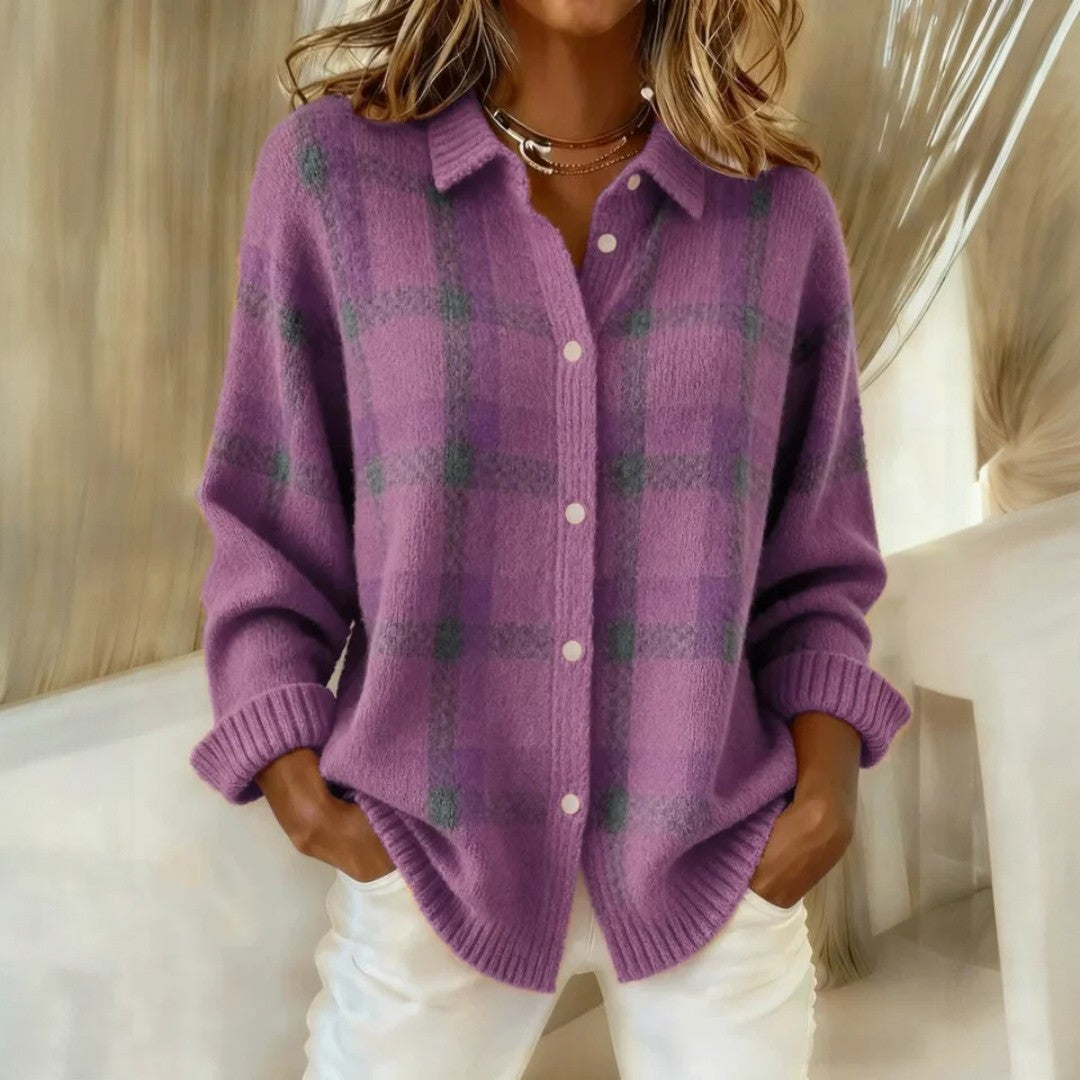 Evelyn | Classic Striped Sweater Purple
