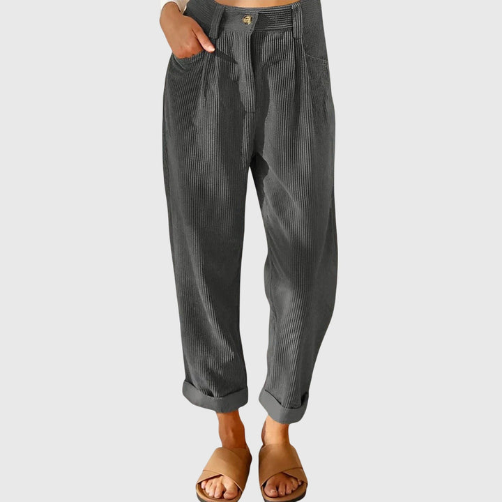 Jana - Modern Cord Pants Gray
