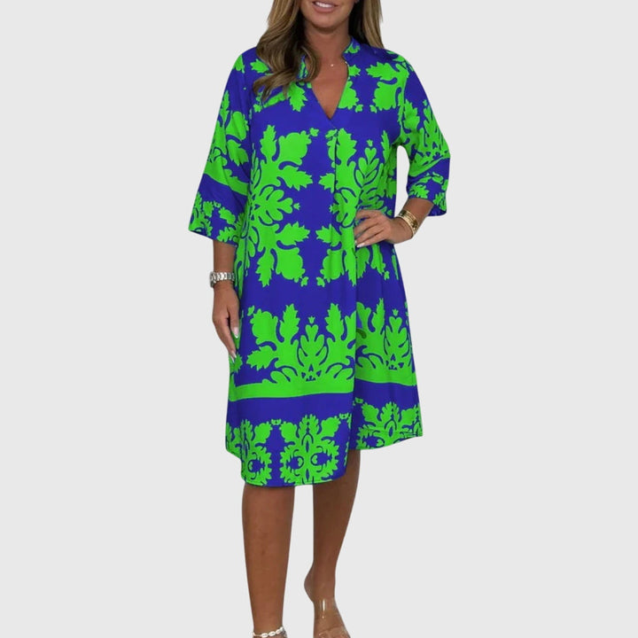 Daisy | Elegant Spring Dress Green Navy Blue