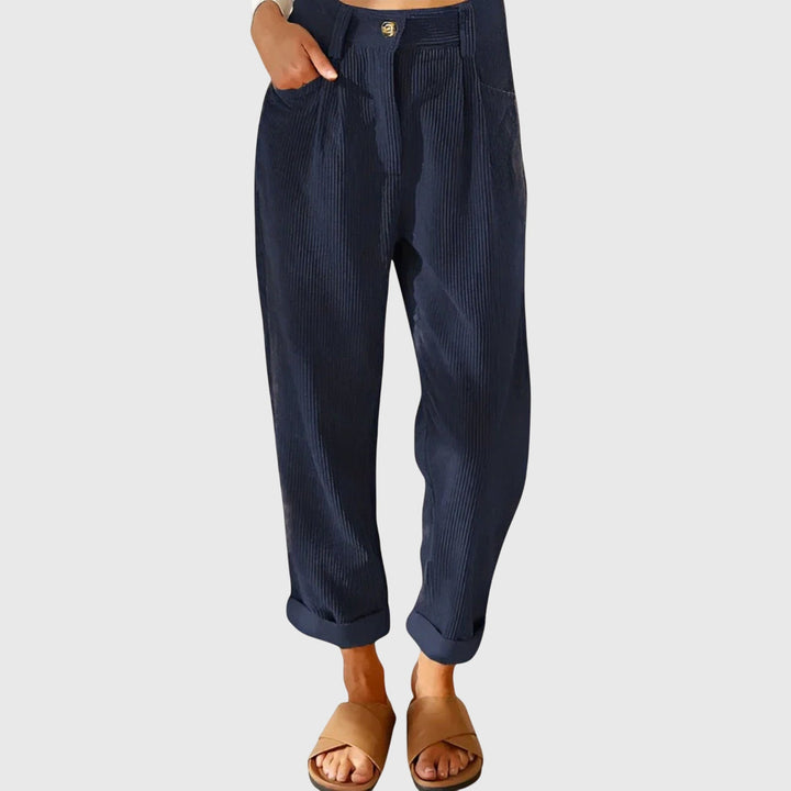 Jana - Modern Cord Pants Blue