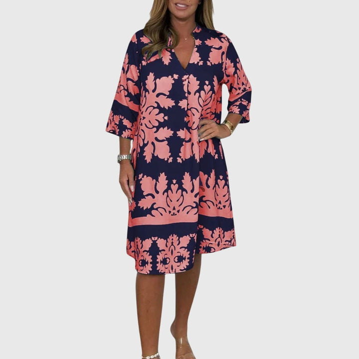 Daisy | Elegant Spring Dress Pink Black