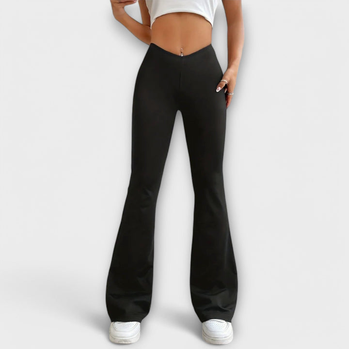 Serena - Relaxed Pants with Flared Leg Black