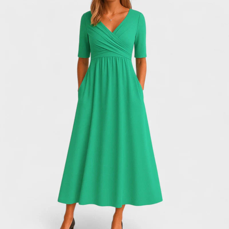 Phoebe | Elegant Midi Dress Green