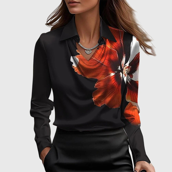 Brooklyn™ | Elegant Blouse Black Red